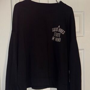 Old Navy Black Sweatshirt with Silver Graphic NWT